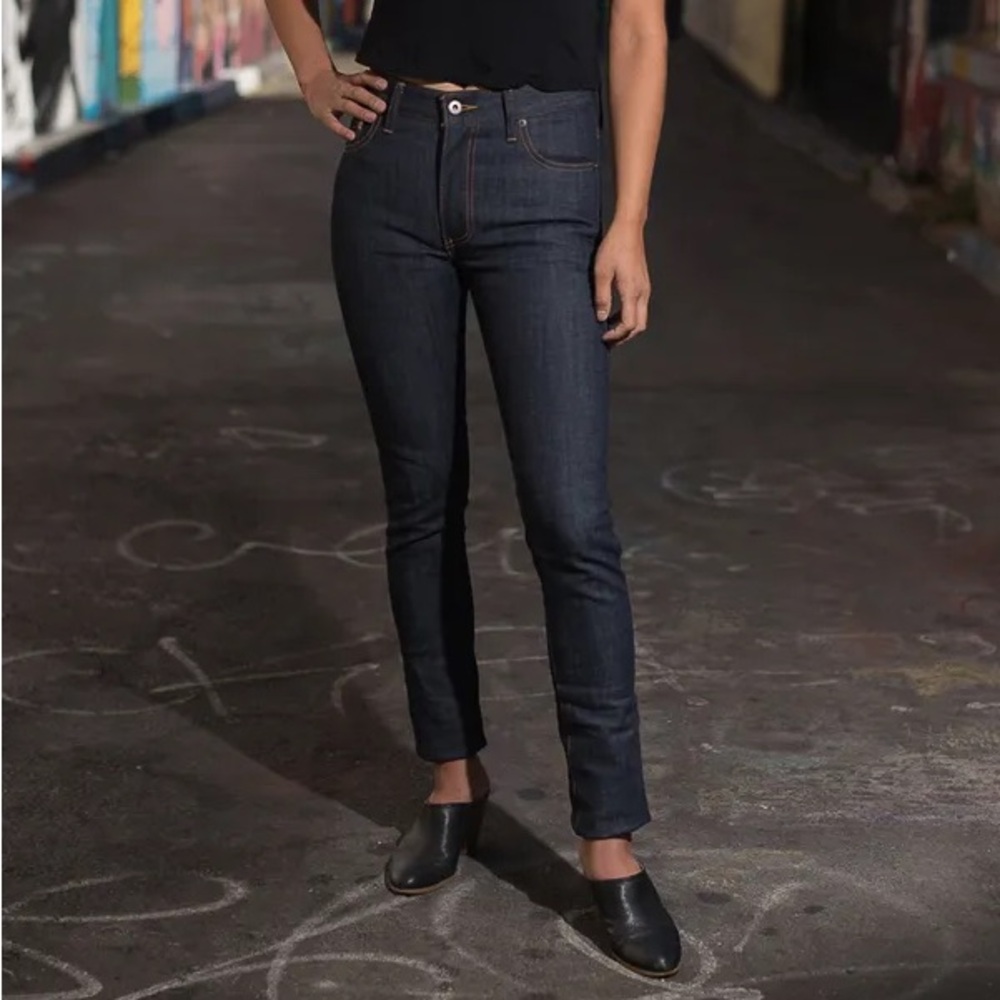 Railcar women raw denim selvedge jeans size 25 - almost new